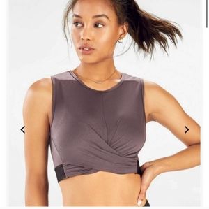 Fabletics Pia powertouch light front twist tank - shadow/black